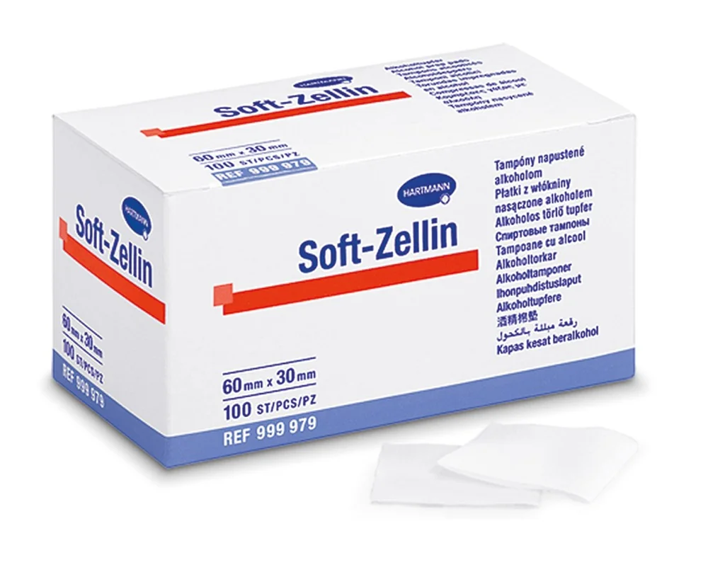 Hartmann Soft-Zellin tampony s alkoholem 100 ks