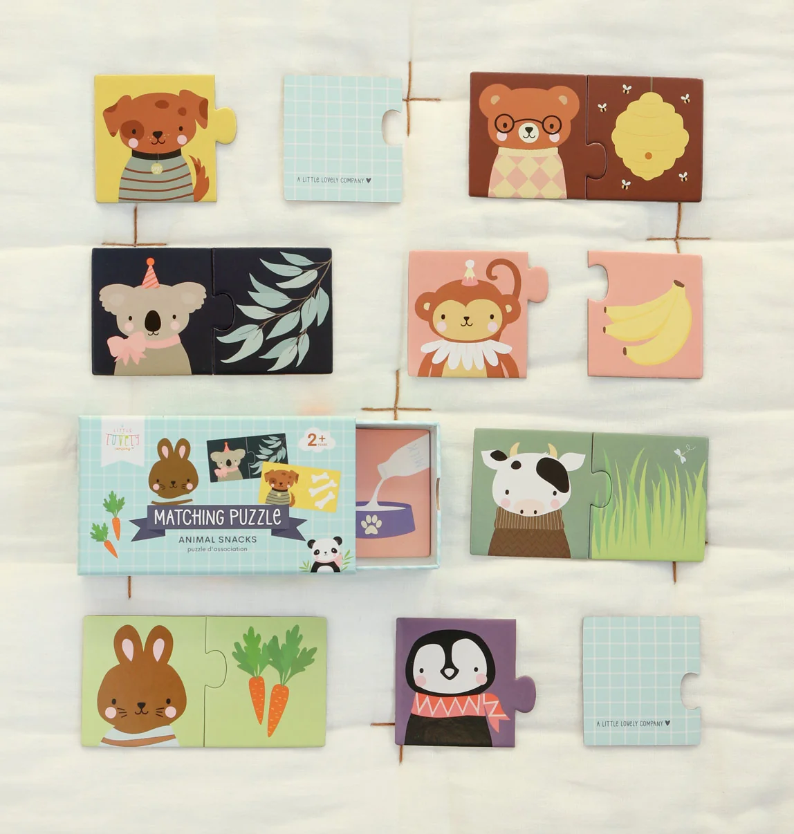 A Little Lovely Company přiřazovací puzzle - pochoutky pro zvířátka