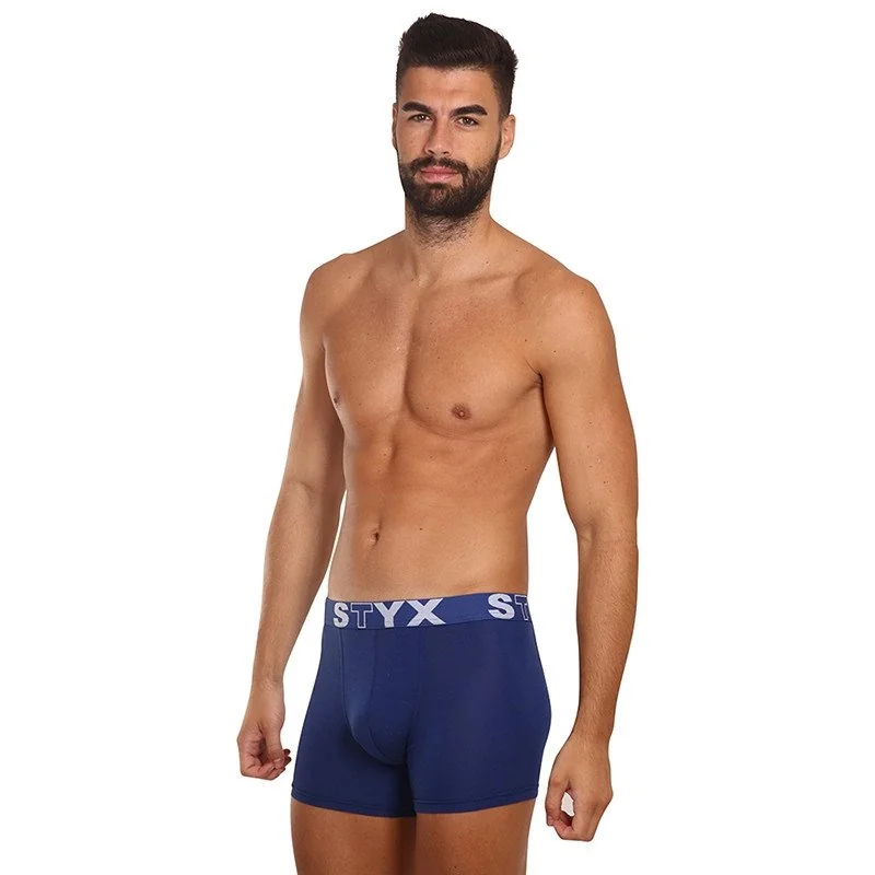 Styx Pánské boxerky long sportovní guma tmavě modré (U968) L