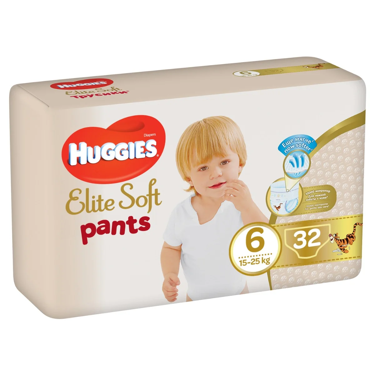 Huggies Elite Soft Pants 6 XXL 15–25 kg 32 ks