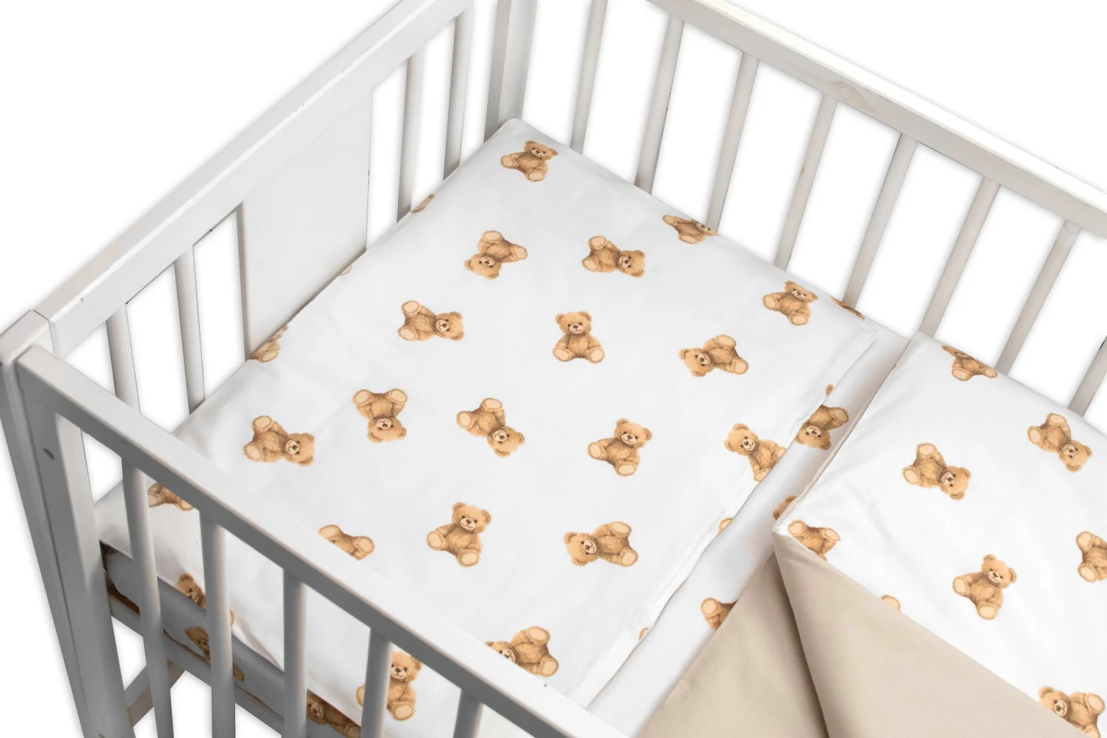 Baby Nellys Mantinel s povlečením do postýlky, 3D sada Bavlna, Míša -135x100