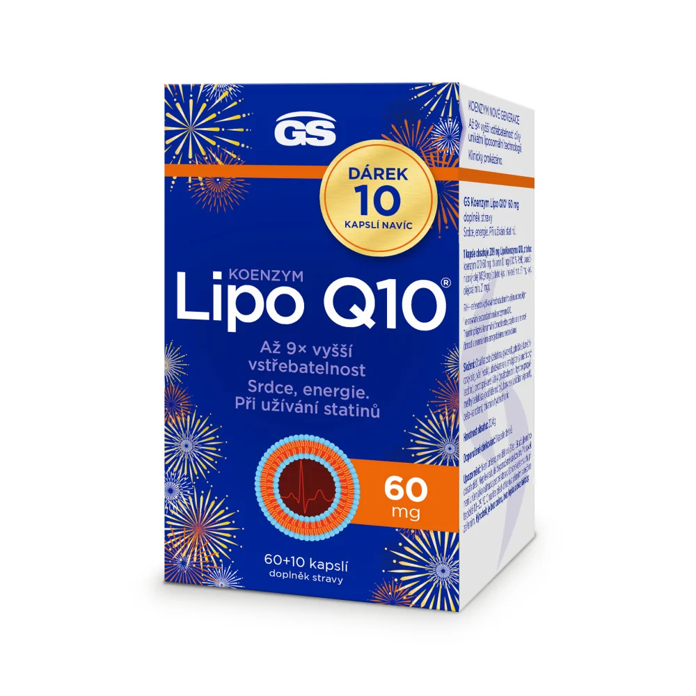 GS Koenzym Lipo Q10 60 mg 60+10 kapslí NAVÍC