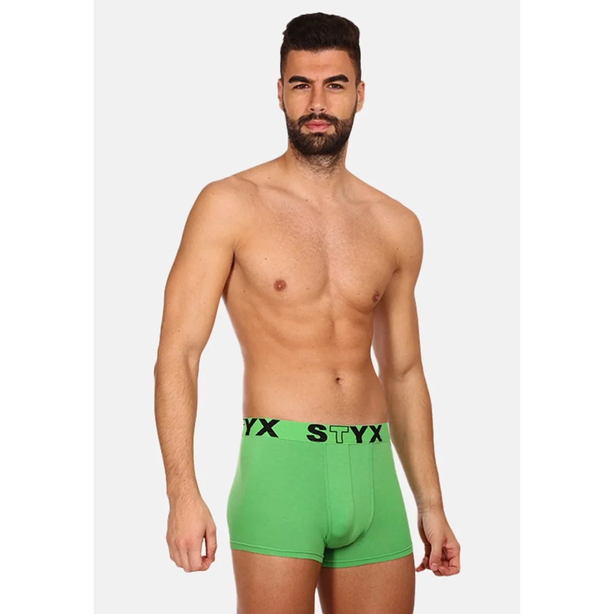 Styx Pánské boxerky sportovní guma zelené (G1069) XL