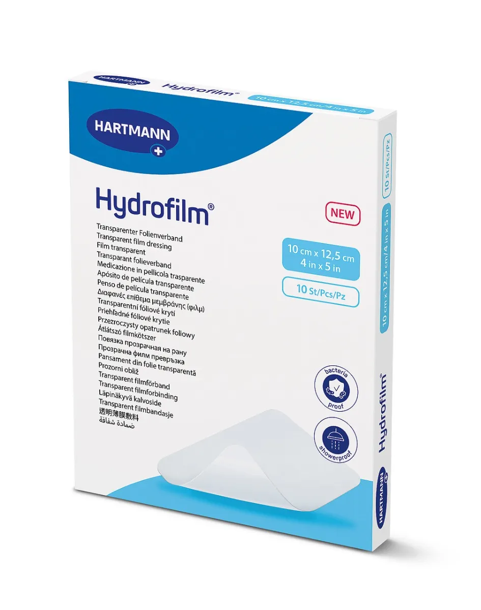 Hartmann Hydrofilm 10 cm x 12,5 cm náplast fixační 10 ks