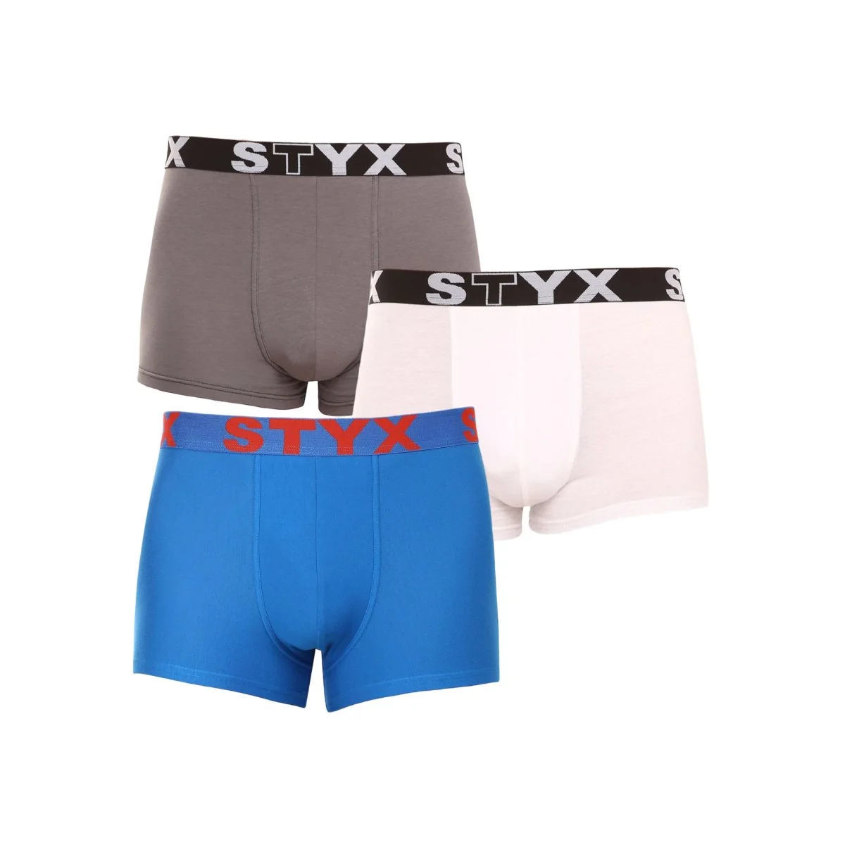 Styx 3PACK pánské boxerky sportovní guma vícebarevné (3G10137) M