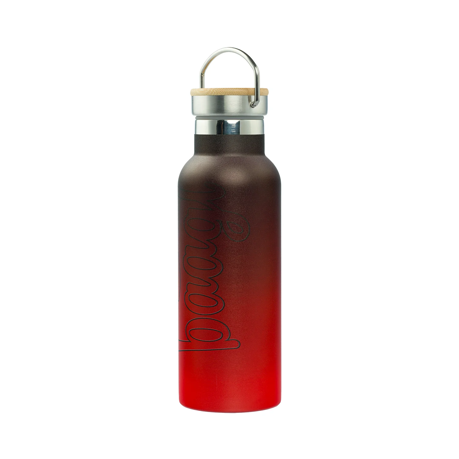 Baagl Termoláhev s bambusovým víčkem Gradient červeno-černá, 500 ml
