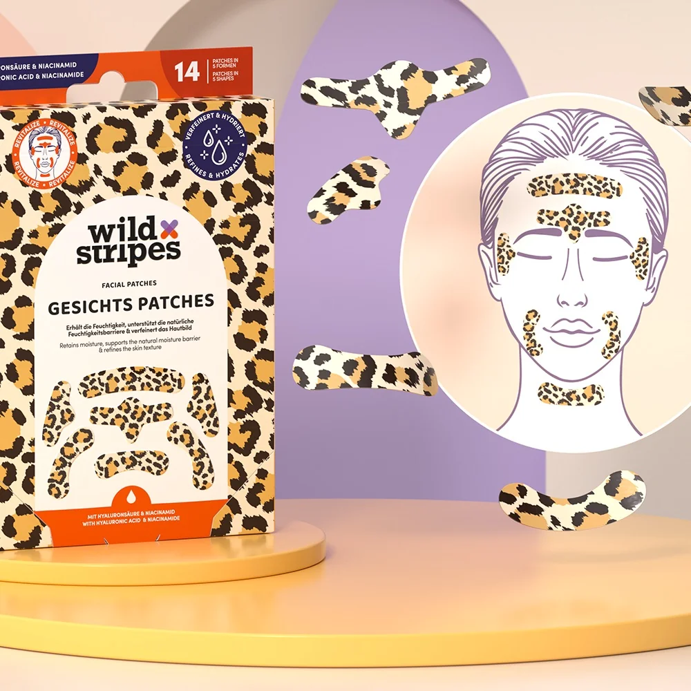 Wild Stripes Facial Patches Animal Leo s kyselinou hyaluronovou a niacinamidem náplast 14 ks