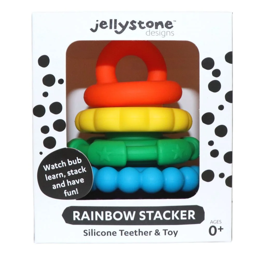 Jellystone Designs Skládací pyramida s kousátky, duhová