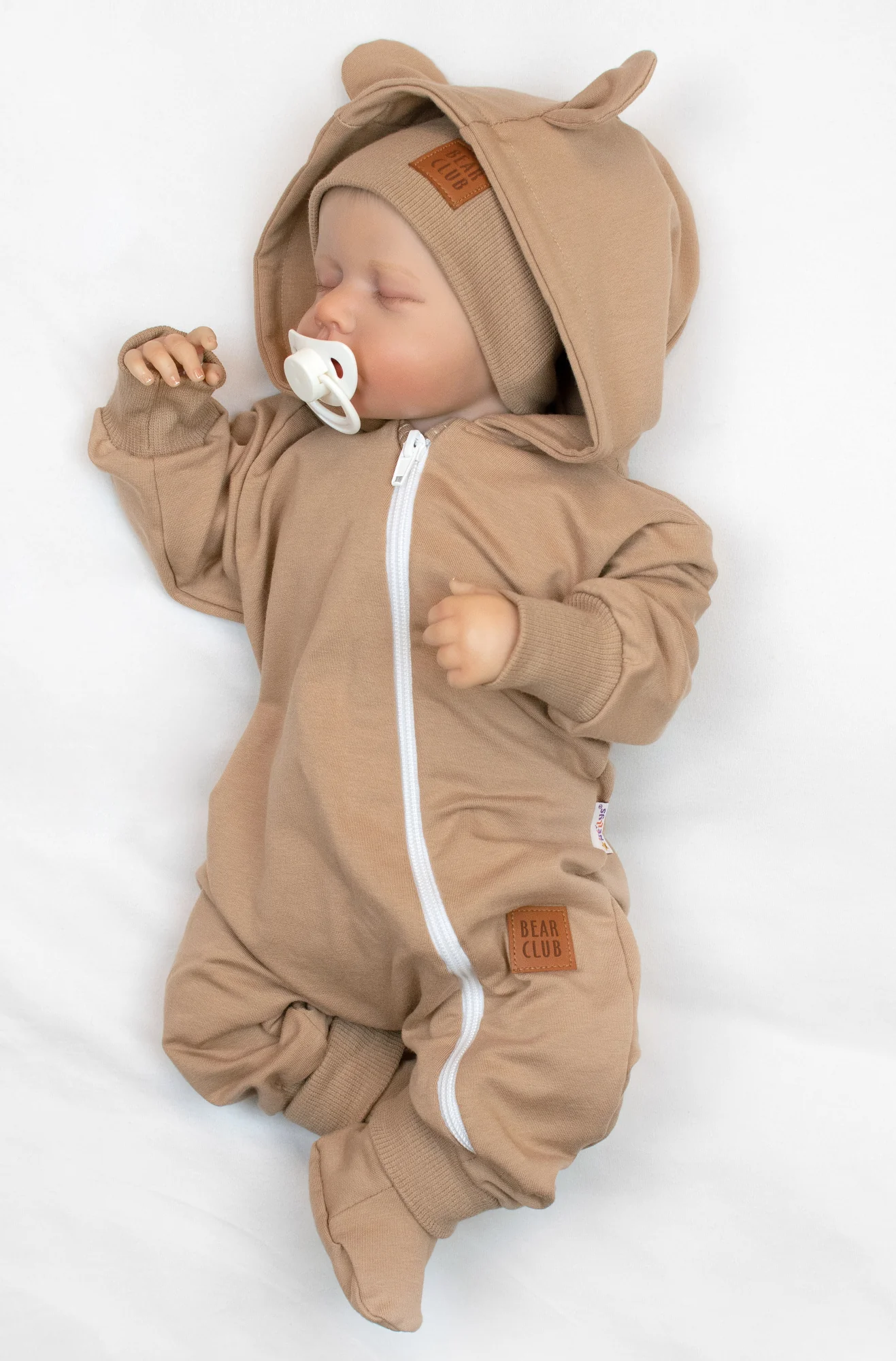 Baby Nellys 3D Rostoucí overal pro miminko, čepice, botky, karamel,80/86