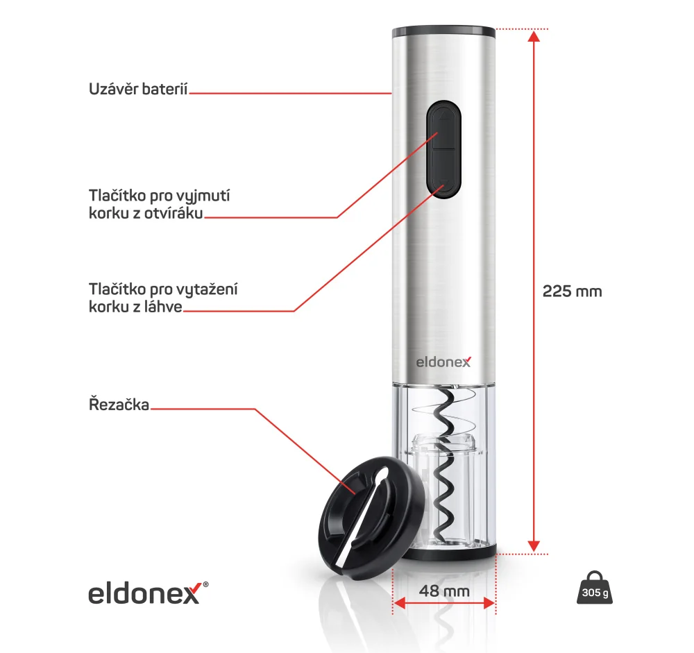 Eldonex WineSpin Premium elektrický otvírák na víno 1 ks