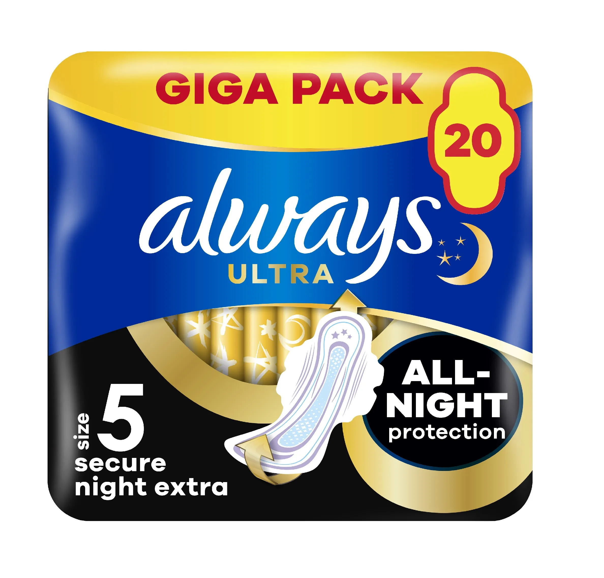 Always Ultra Secure Night hygienické vložky 20 ks