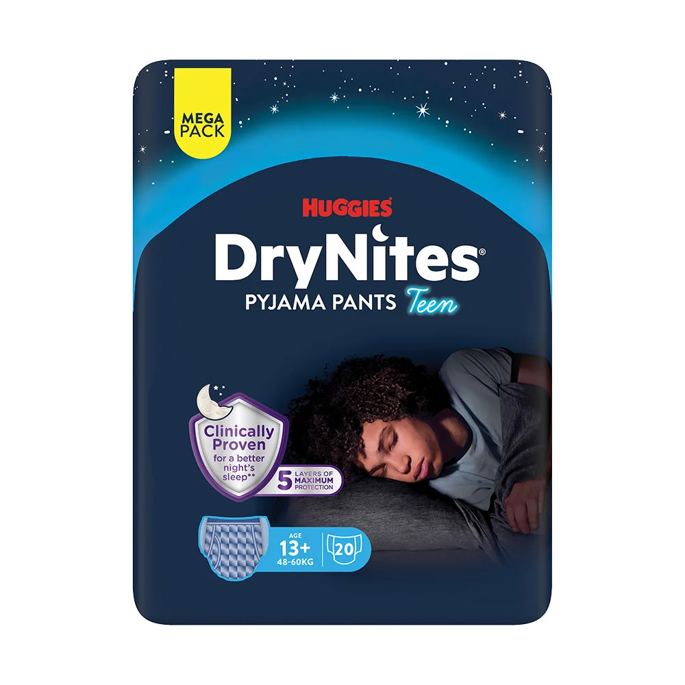 Huggies DryNites Natahovací kalhotky pro chlapce 13+ let 48–60 kg 20 ks