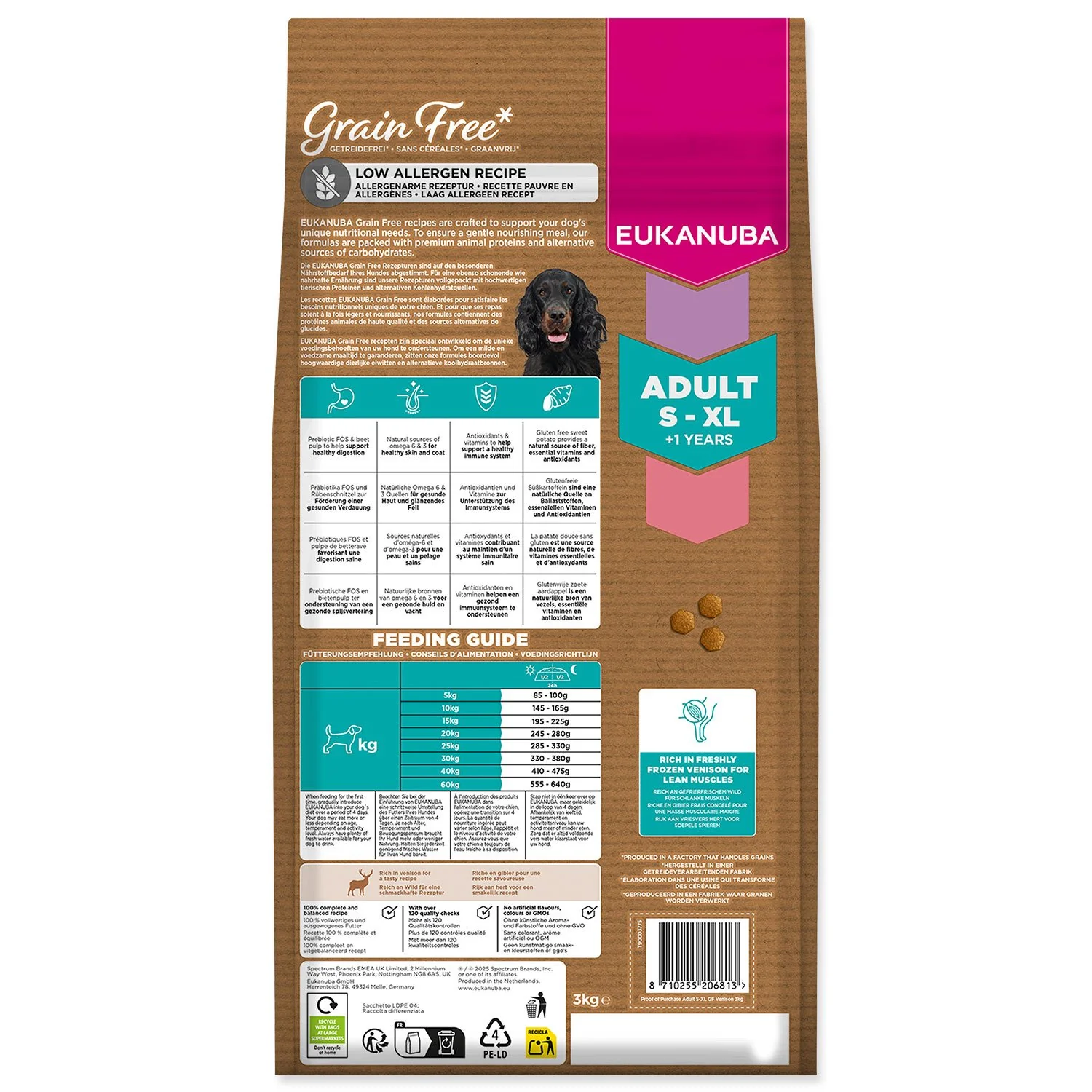 Eukanuba Krmivo Grain Free Adult all breeds rich in venison 3kg