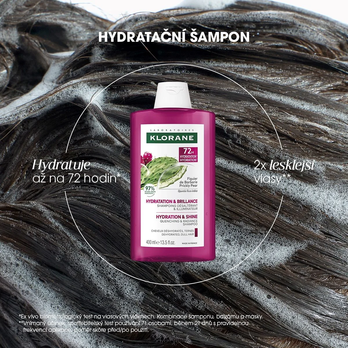 KLORANE Hydratační šampon s opuncií 400 ml