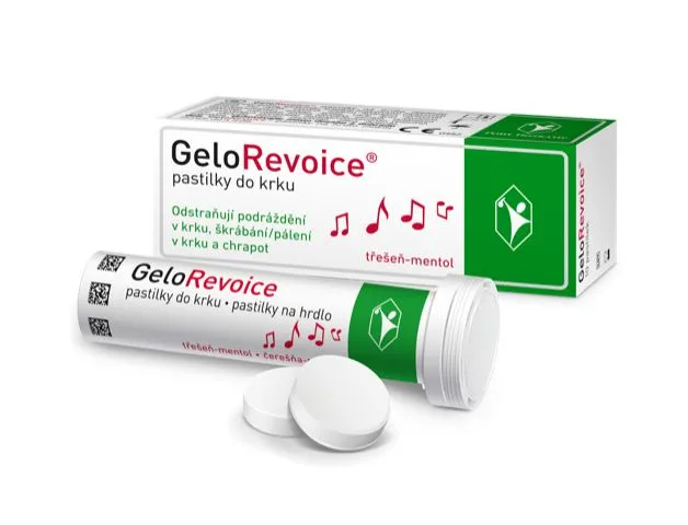 GeloRevoice Třešeň - mentol pastilky do krku 10 ks