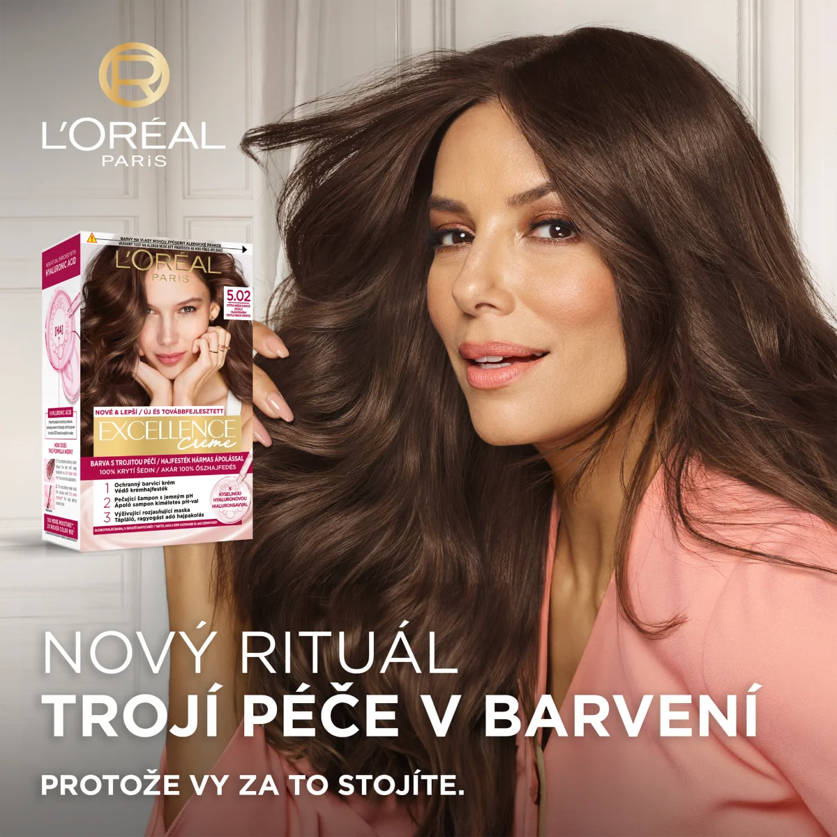 Loréal Paris Excellence Cream odstín 3 Tmavě hnědá barva na vlasy 1 ks
