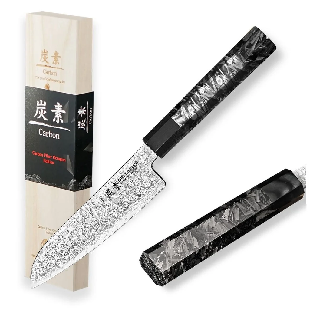 Dellinger Nůž KO-Santoku 140 mm Carbon Fiber Octagon®