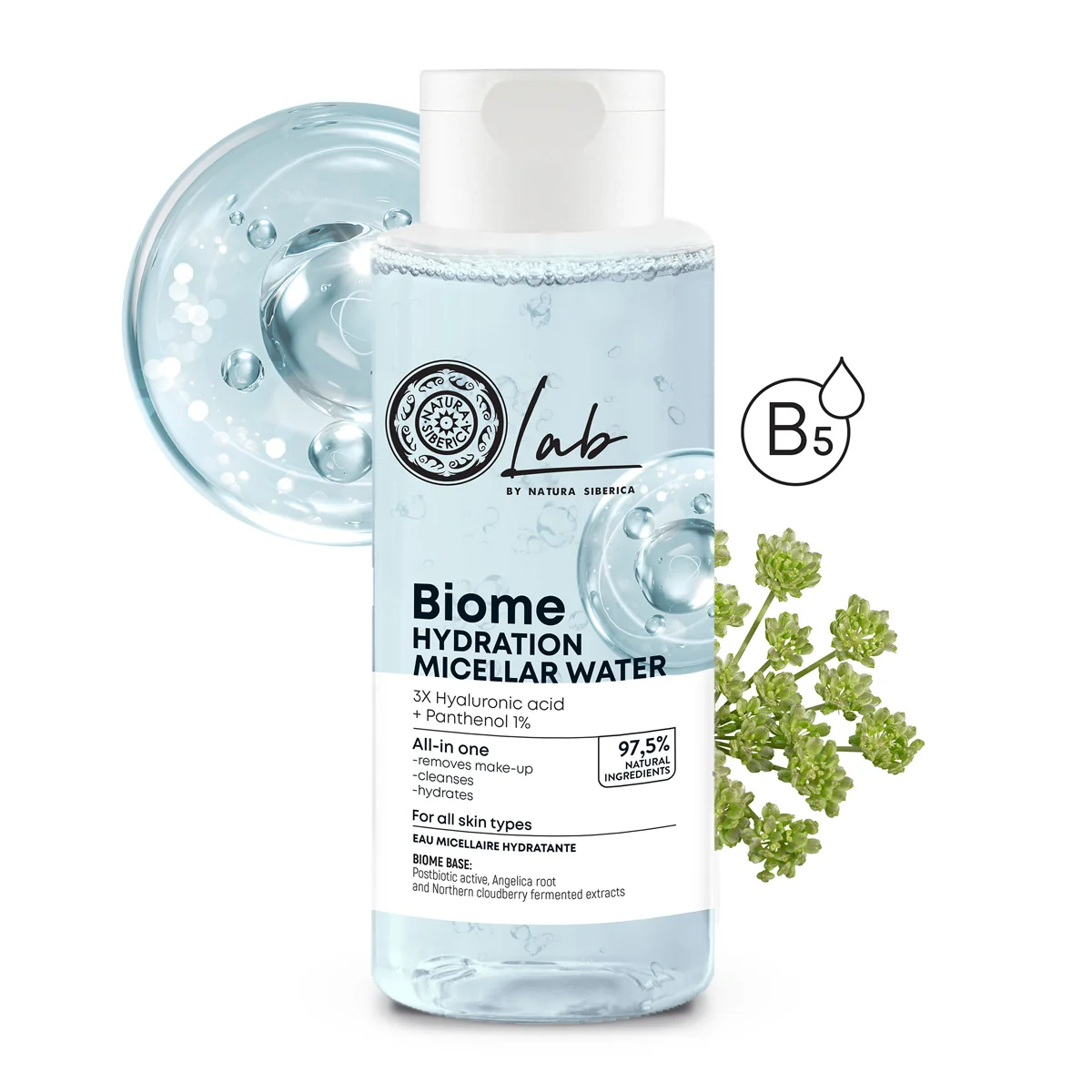 Natura Siberica Lab Biome Hydration Micelární voda 400 ml