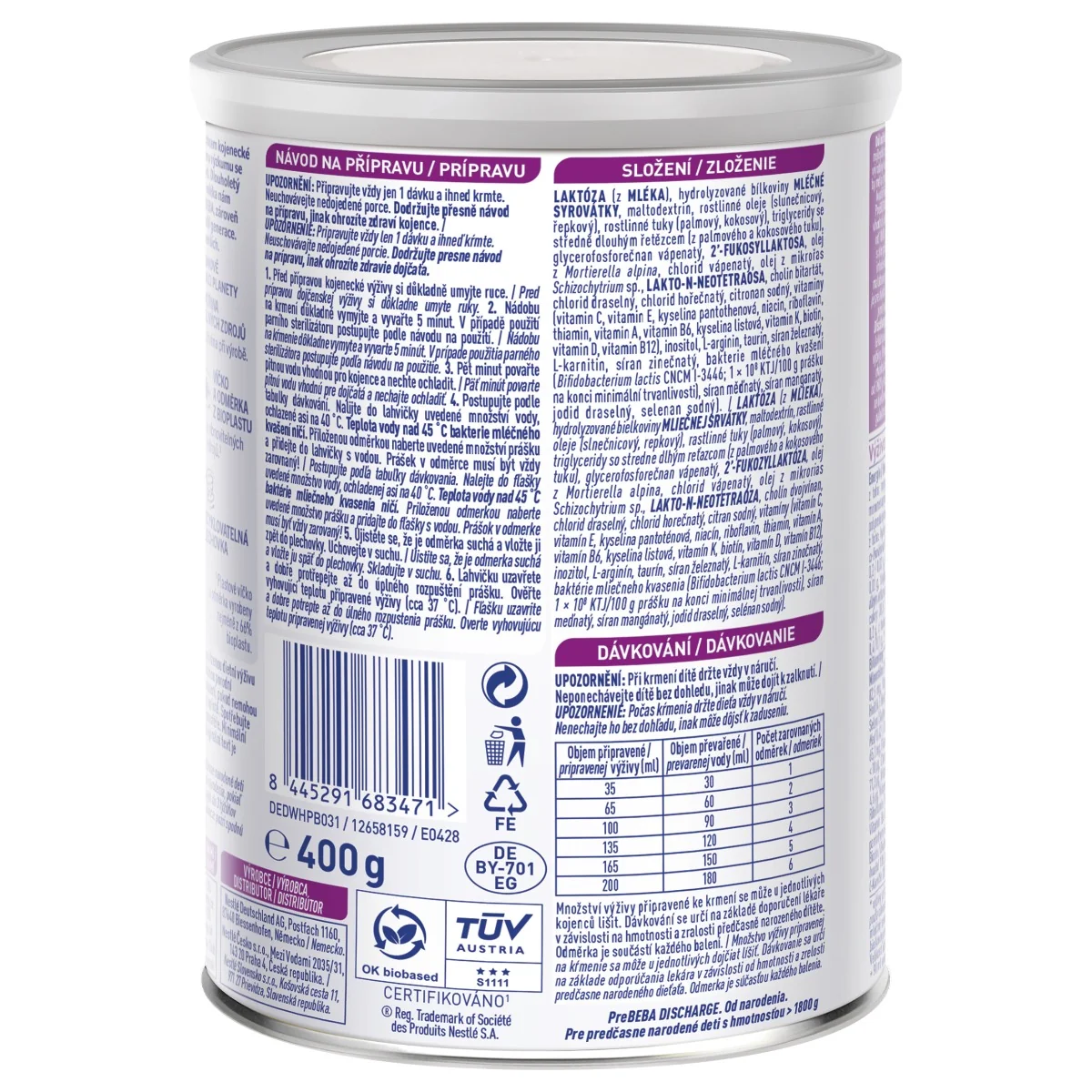 BEBA PreBEBA DISCHARGE 2HMO 400 g