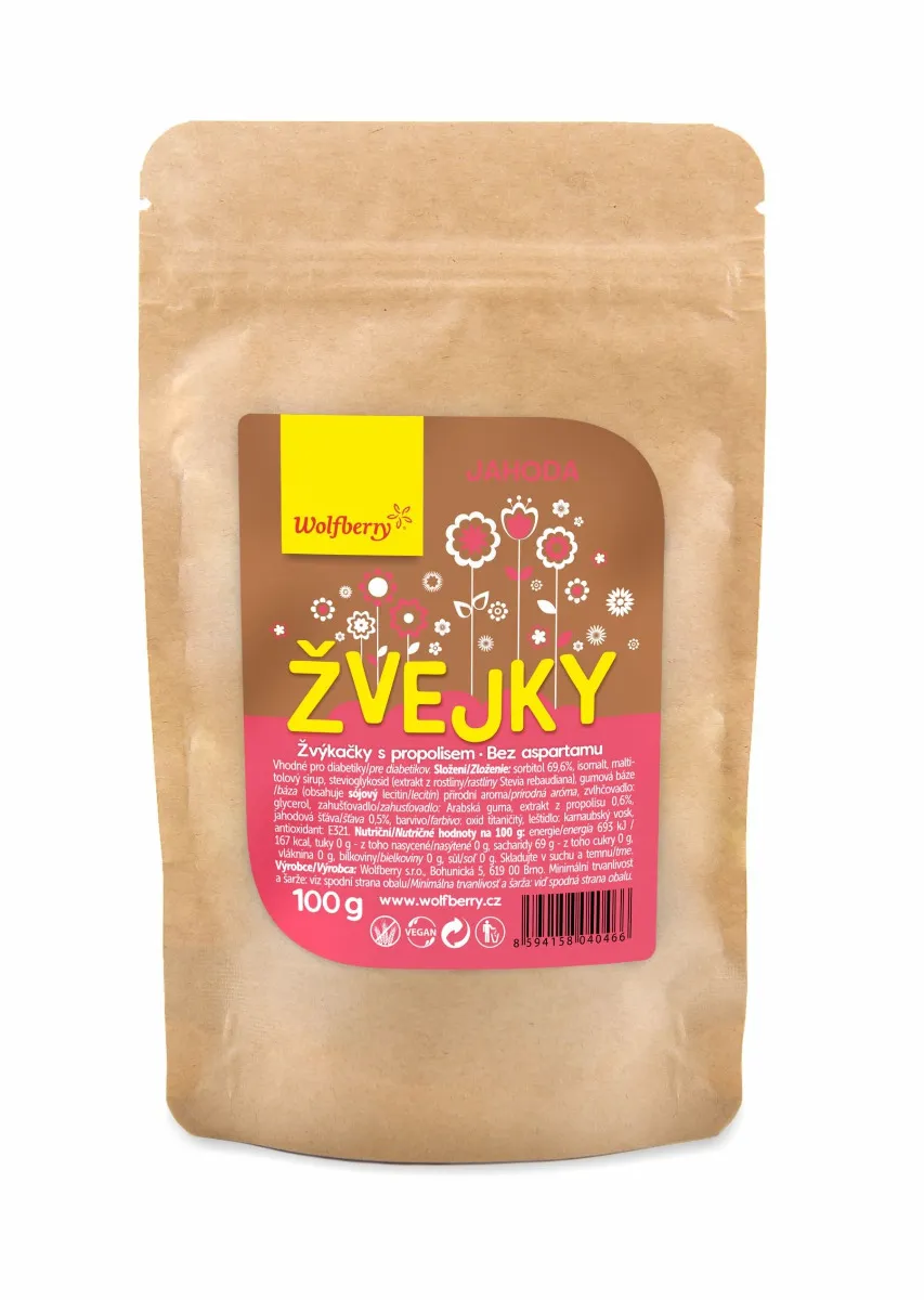 Wolfberry Žvejky s propolisem jahoda 100 g