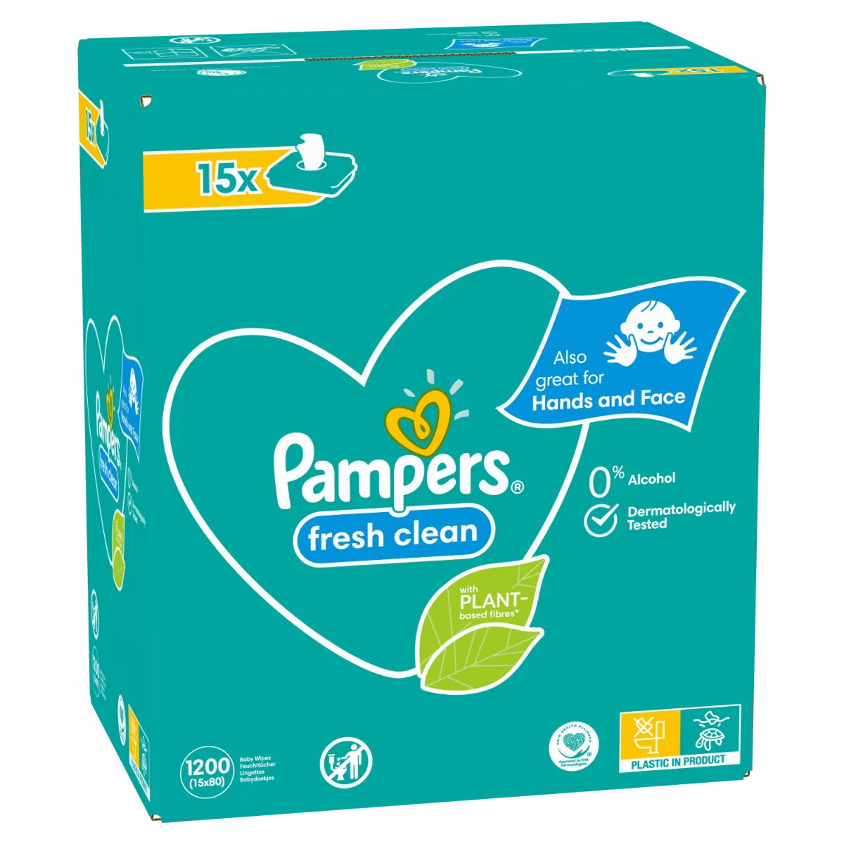 Pampers Fresh Clean vlhčené ubrousky 15x80 ks