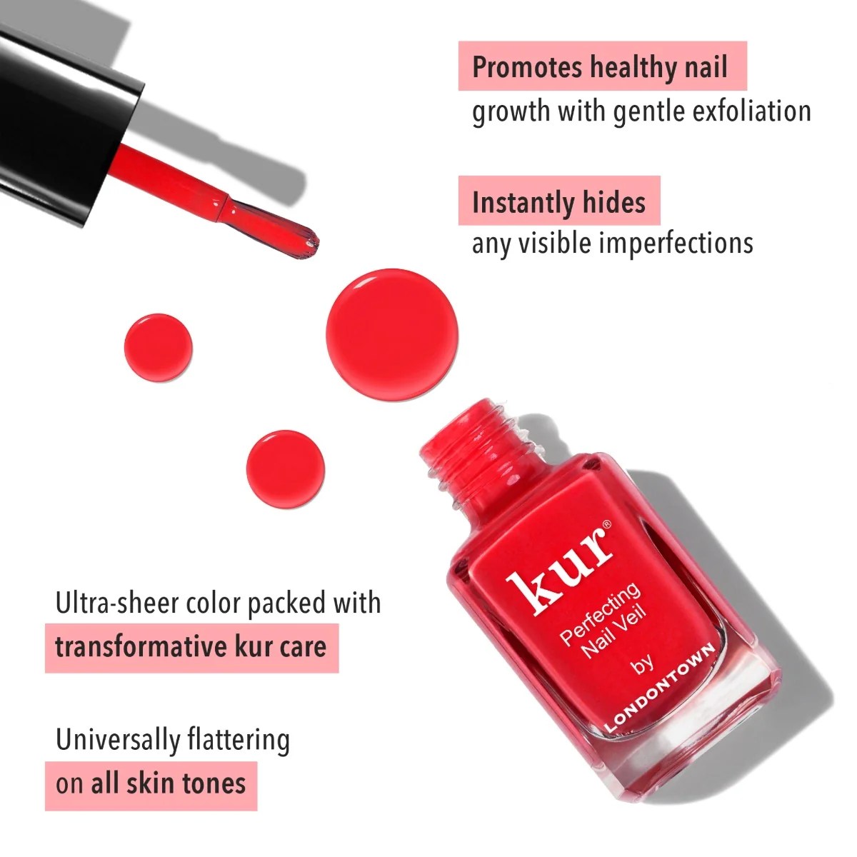 Londontown kur Nail Veil No.8 zpevňující tónovaná péče na nehty 12 ml