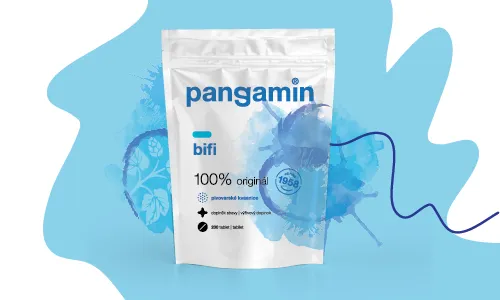 Pangamin bifi byl vyvinut ve spolupráci s Výzkumným ústavem mlékárenským v roce 1991 jako jeden z prvních probiotických přípravků a jako vůbec první synbiotikum.