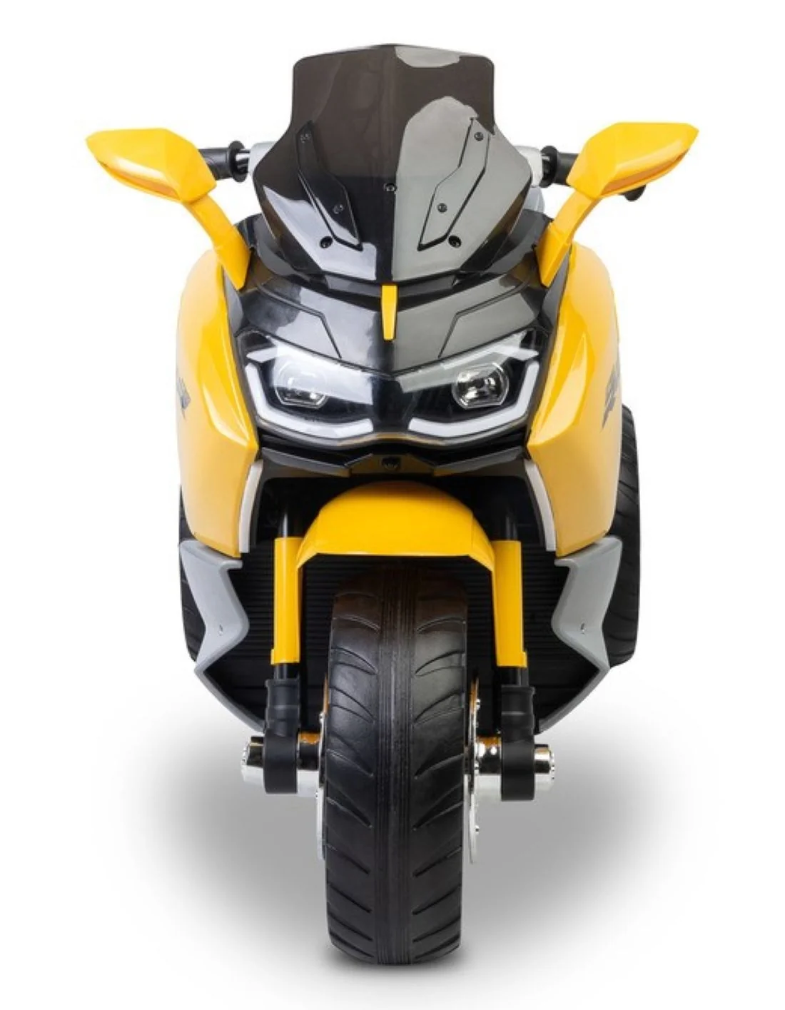Toyz Elektrická tříkolová motorka pro děti – 2 motory, LED, USB, žlutá