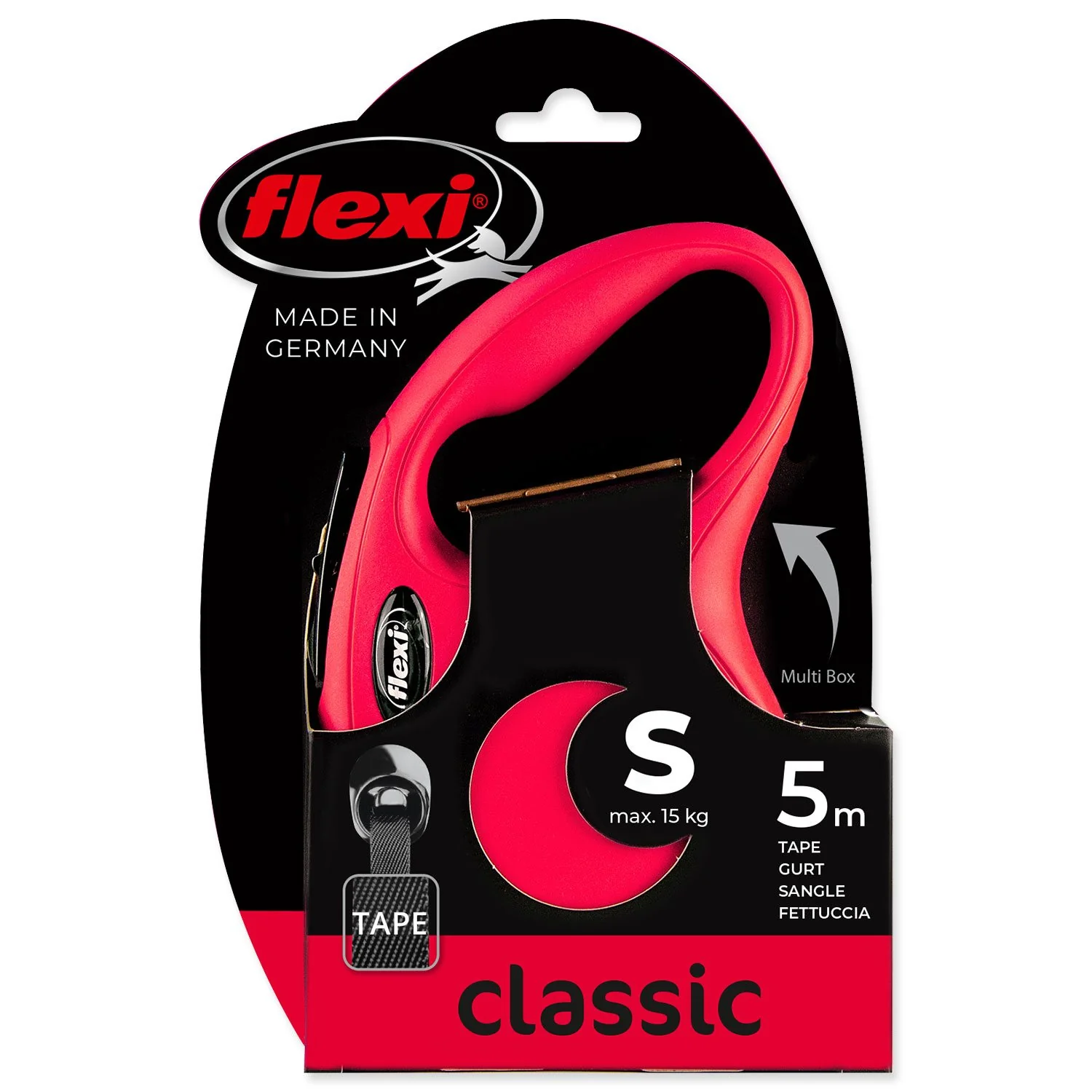 Flexi Vodítko Classic New páska S červené 5m