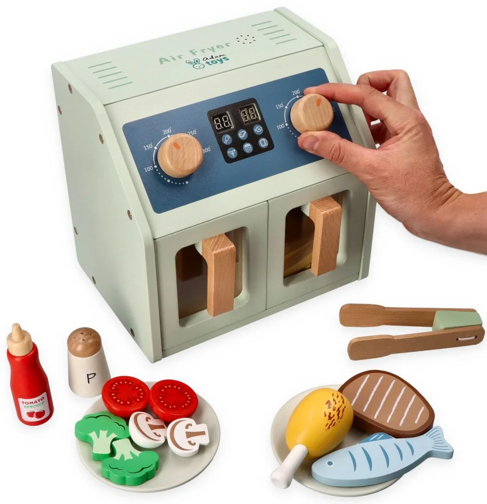 Adam Toys Dřevěná elektronická fritéza s příslušenstvím