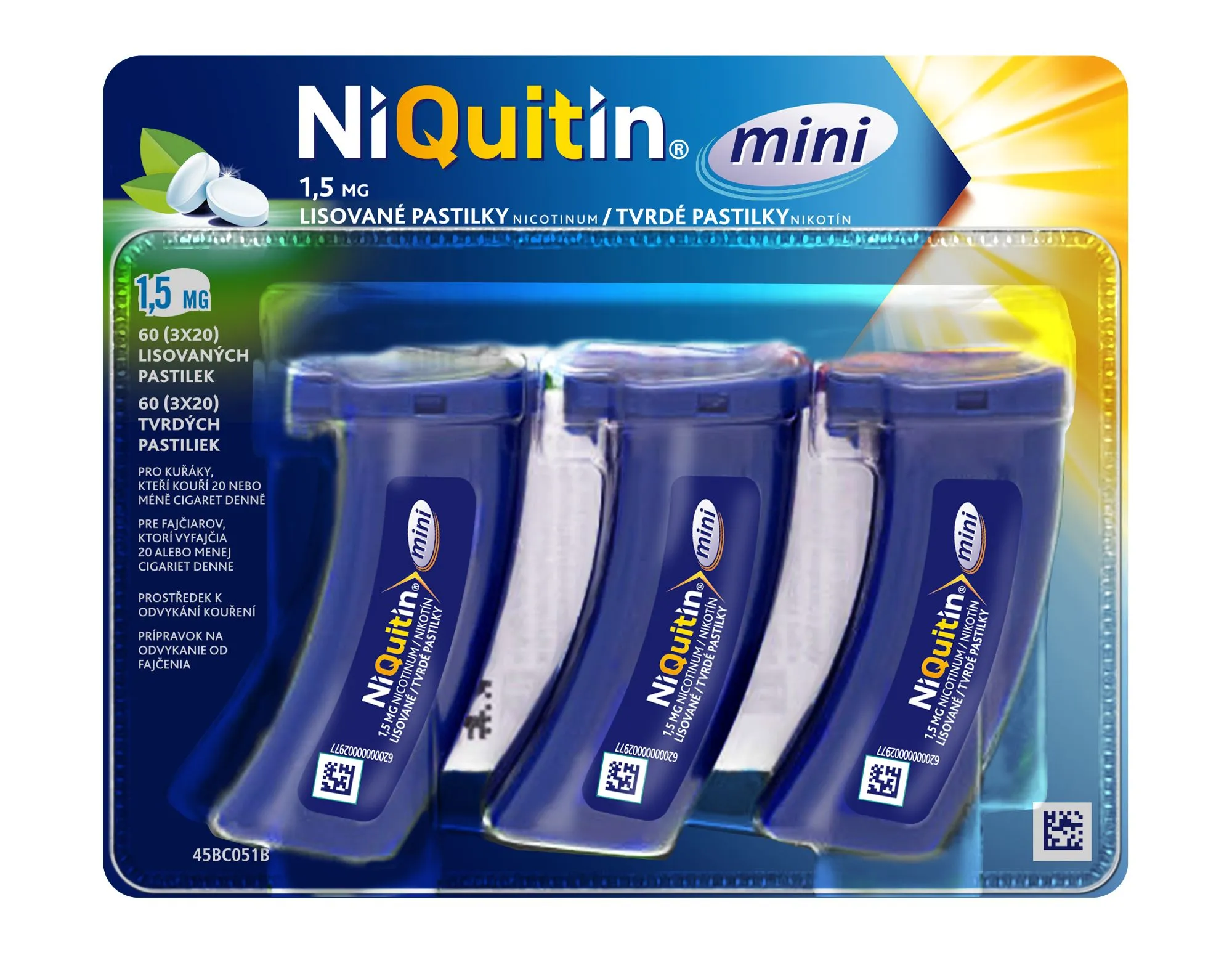 Niquitin Mini 15 mg 3x20 lisovaných pastilek