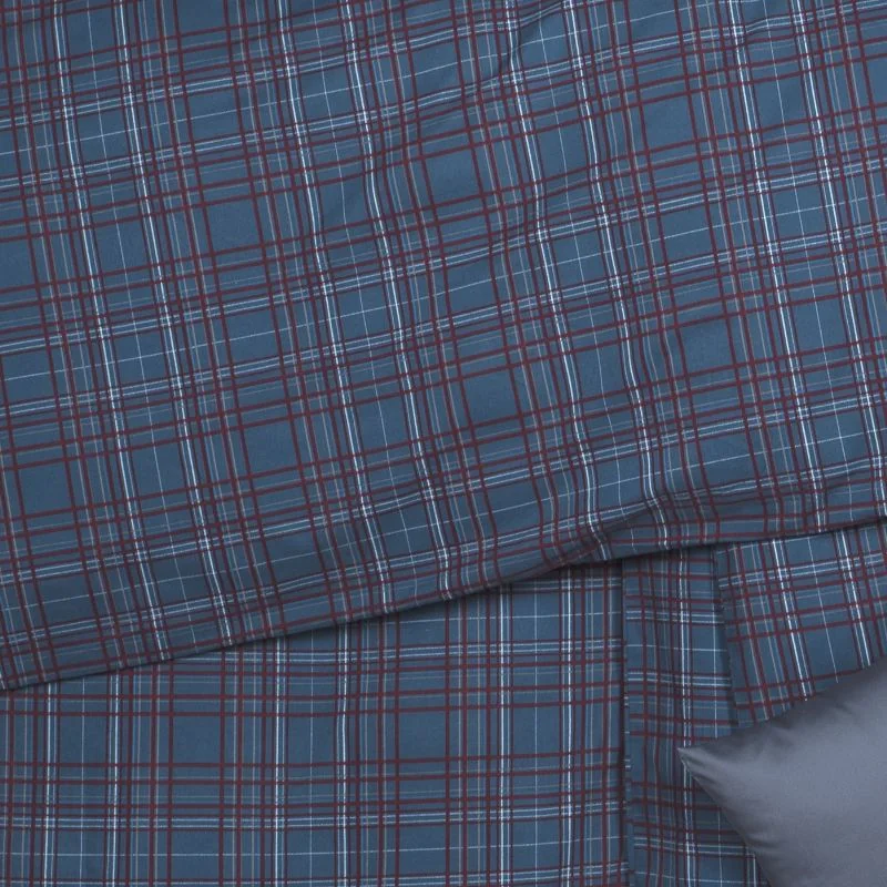 SCANquilt povlečení KLASIK SOFT kostky modrá 140 x 200/70 x 90 cm