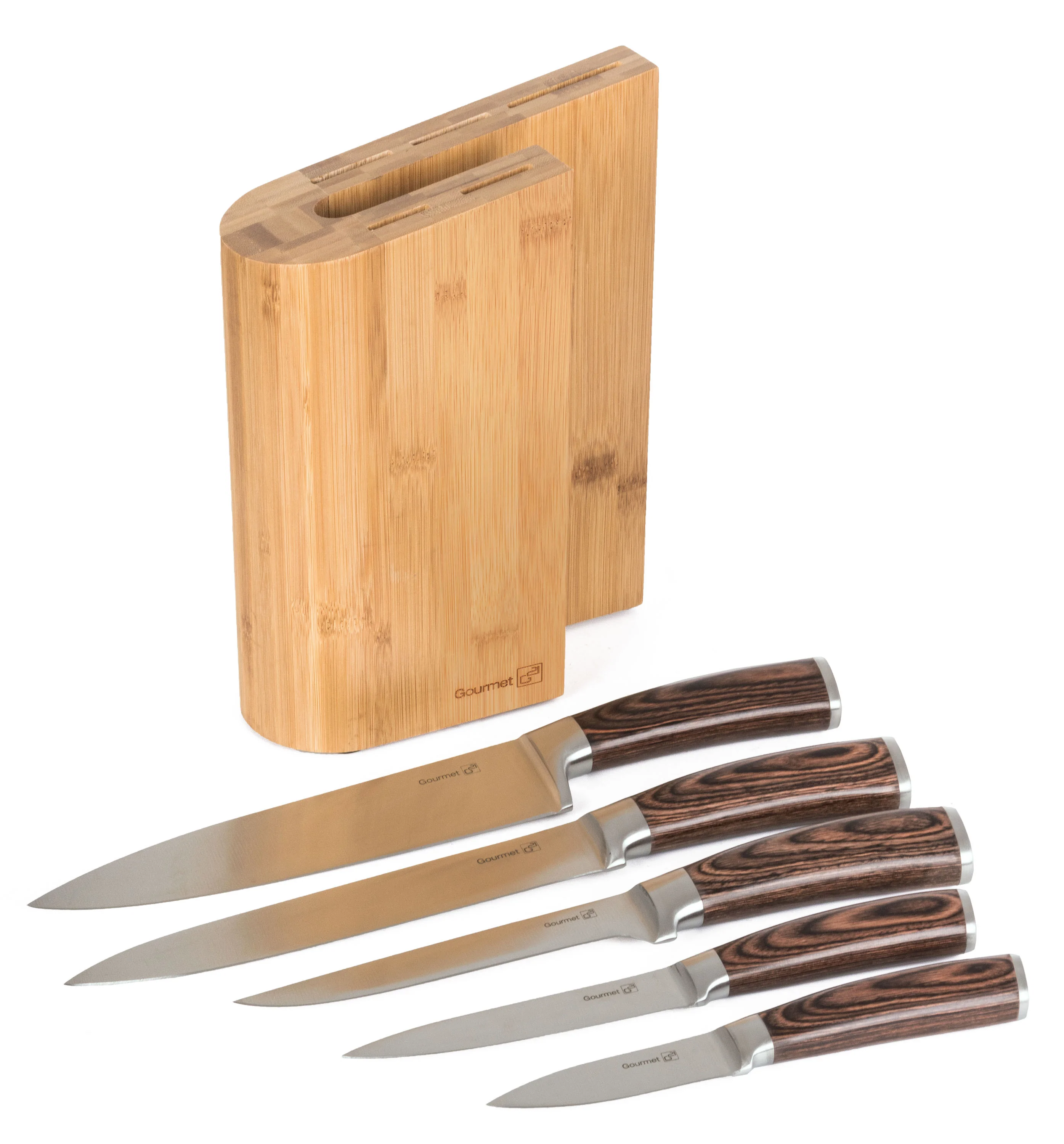 G21 Sada nožů Gourmet Timber 5 ks + bambusový blok