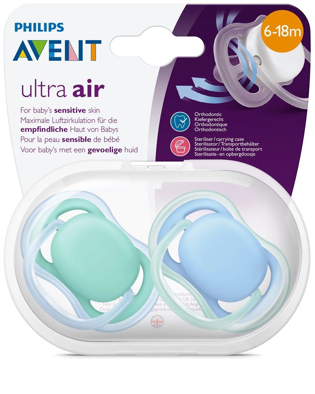 Avent Ultra air 6-18 m šidítko 2 ks pro chlapce