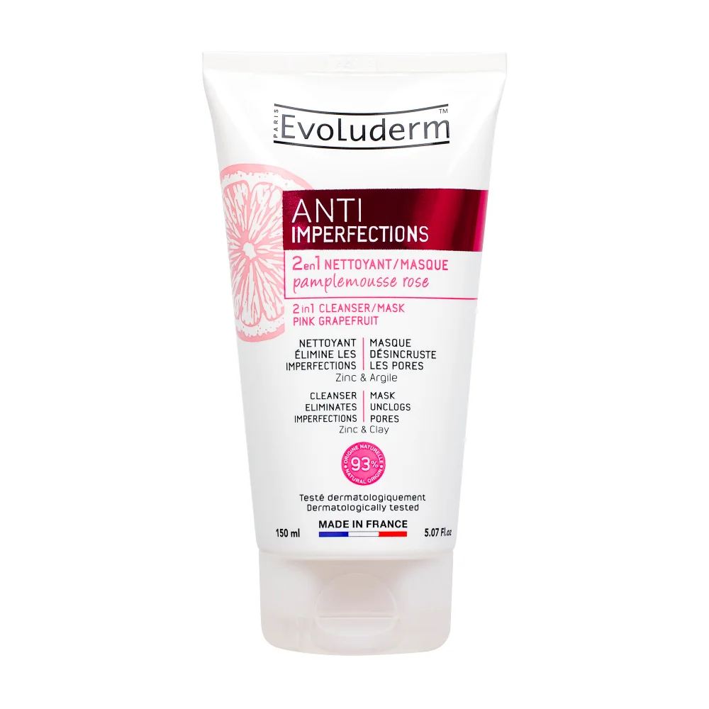 Evoluderm Čisticí gel a maska pro problematickou pleť 2v1 Pink Grapefruit 150 ml