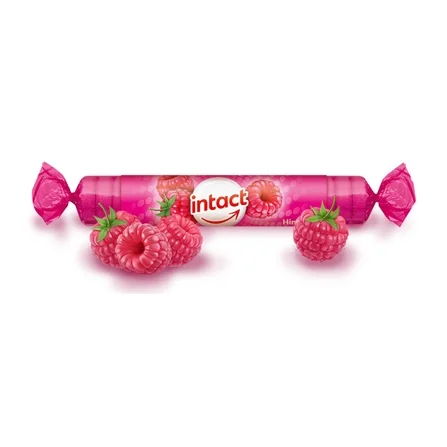 Intact Hroznový cukr s vitaminem C malina rolička 40 g