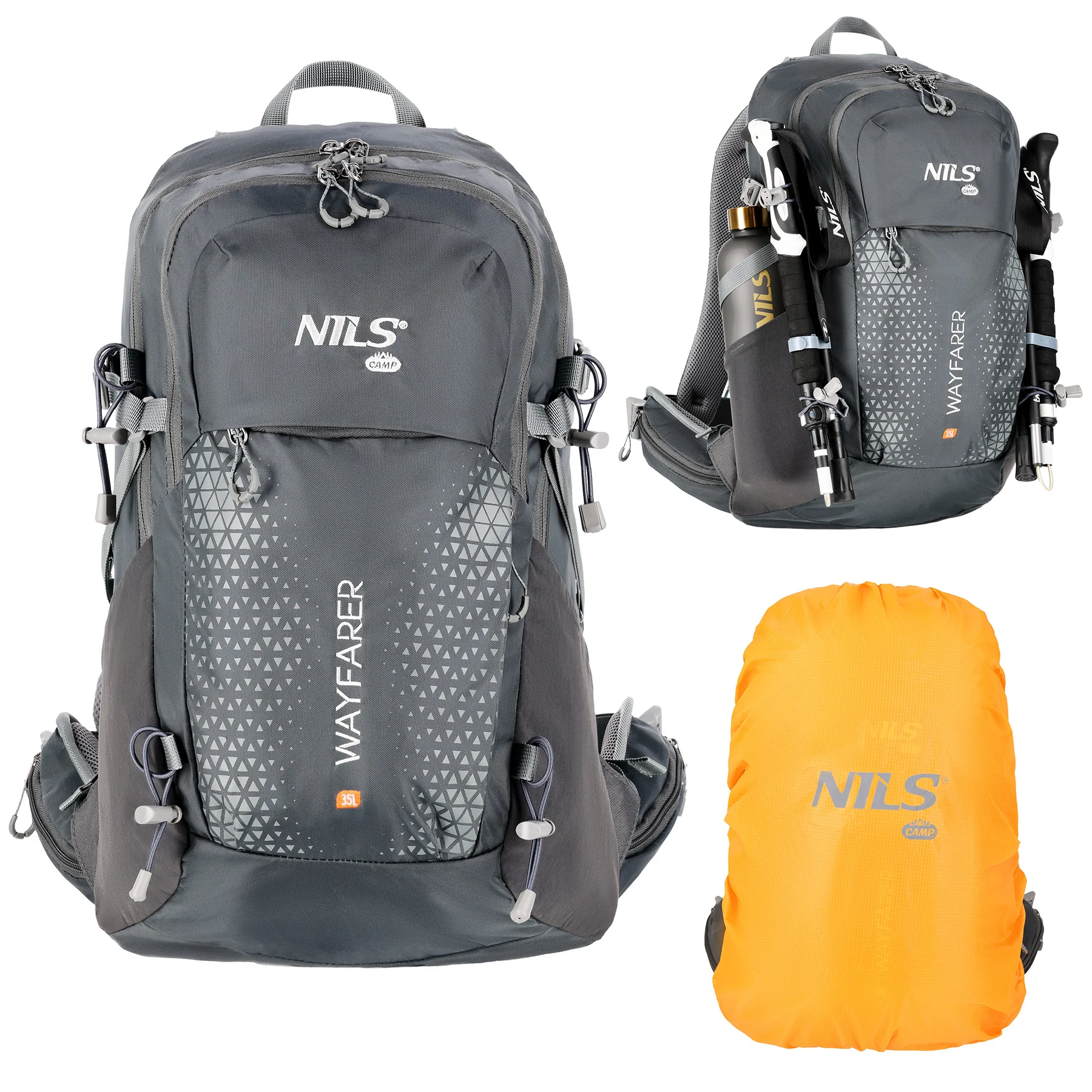 Nils Turistický batoh NC1925 Wayfarer 35L šedý