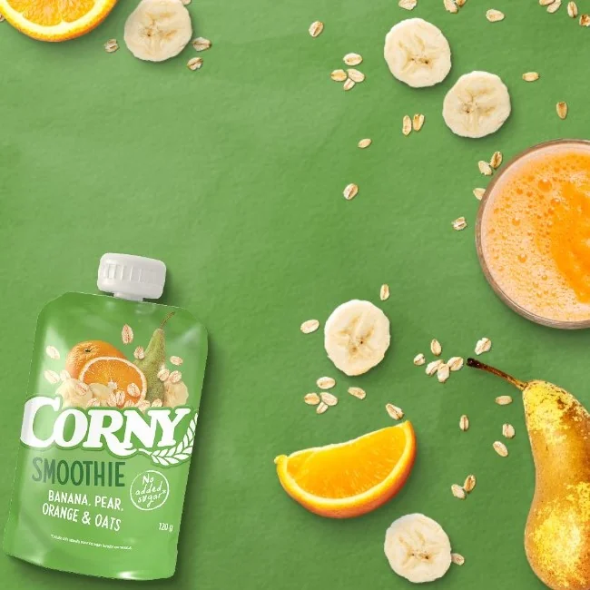 Corny Smoothie banán, hruška, pomeranč, ovesné vločky kapsička 120 g