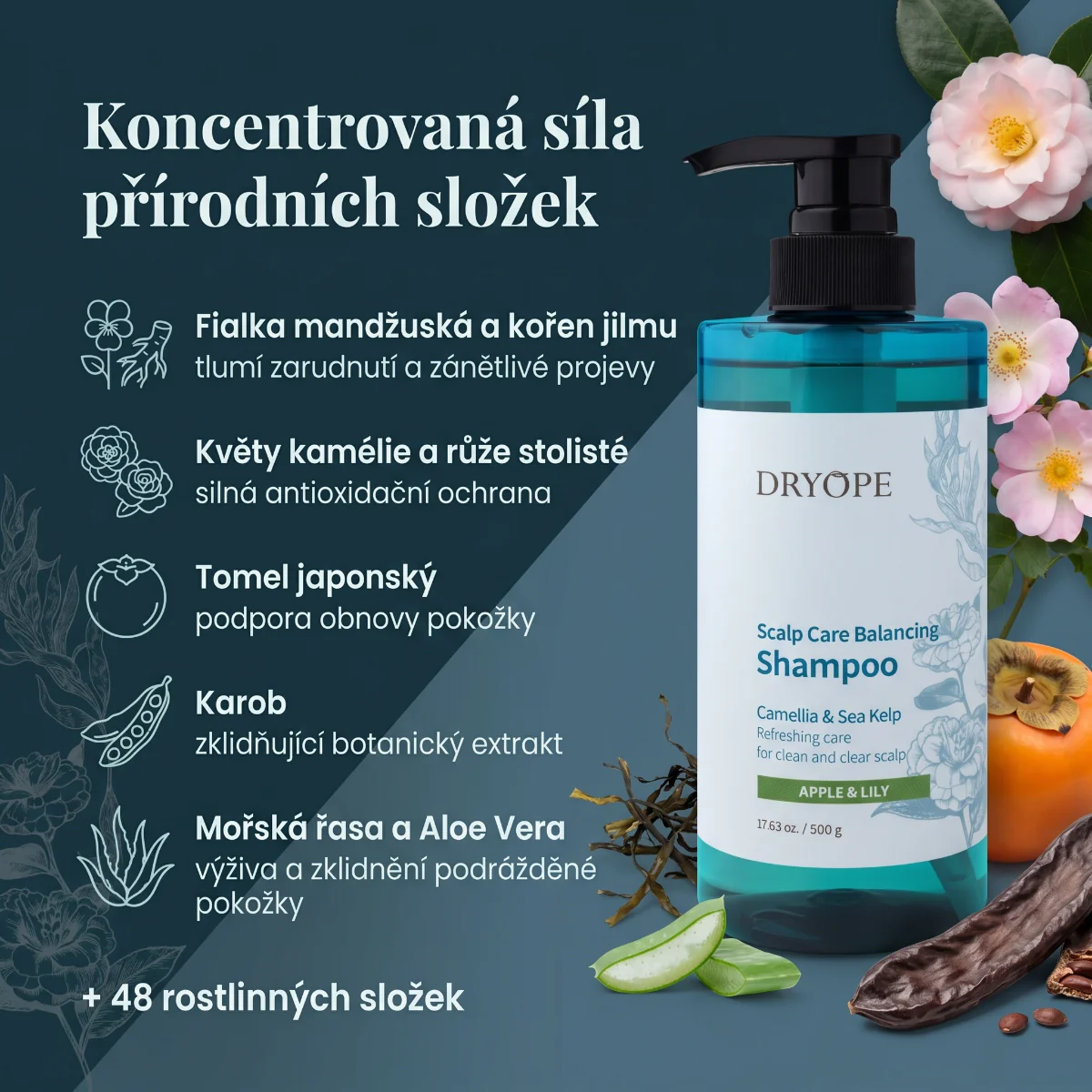 DRYOPE Apple&Lily šampon proti lupům 500 ml