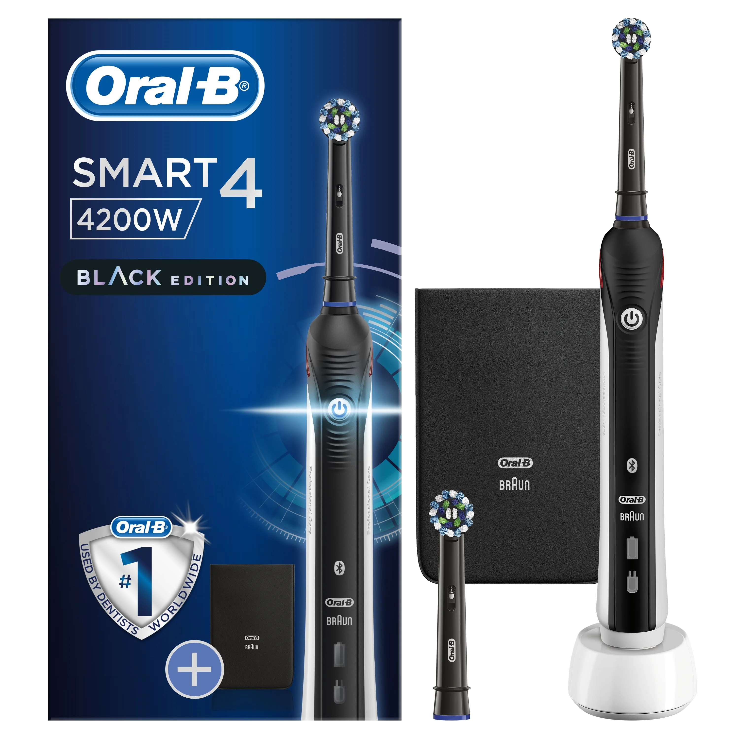 Oral-B Smart 4 4200W Black Edition CrossAction elektrický zubní kartáček