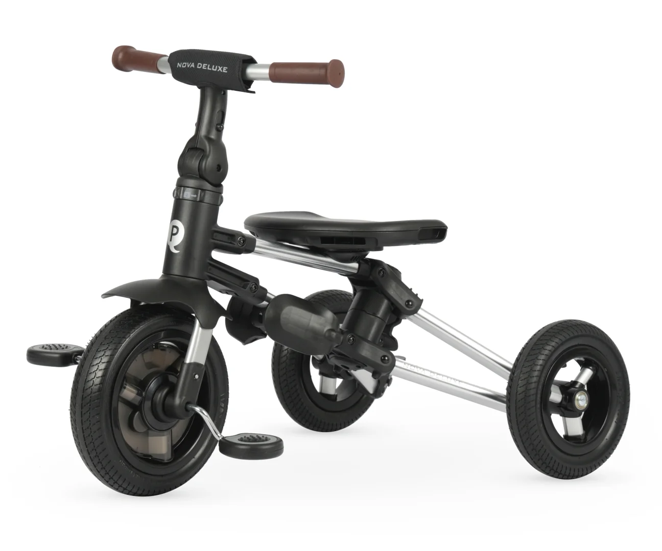 Milly Mally Skládací tříkolka NOVA DELUXE 360° s otočným sedadlem a vodicí rukojetí - béžová