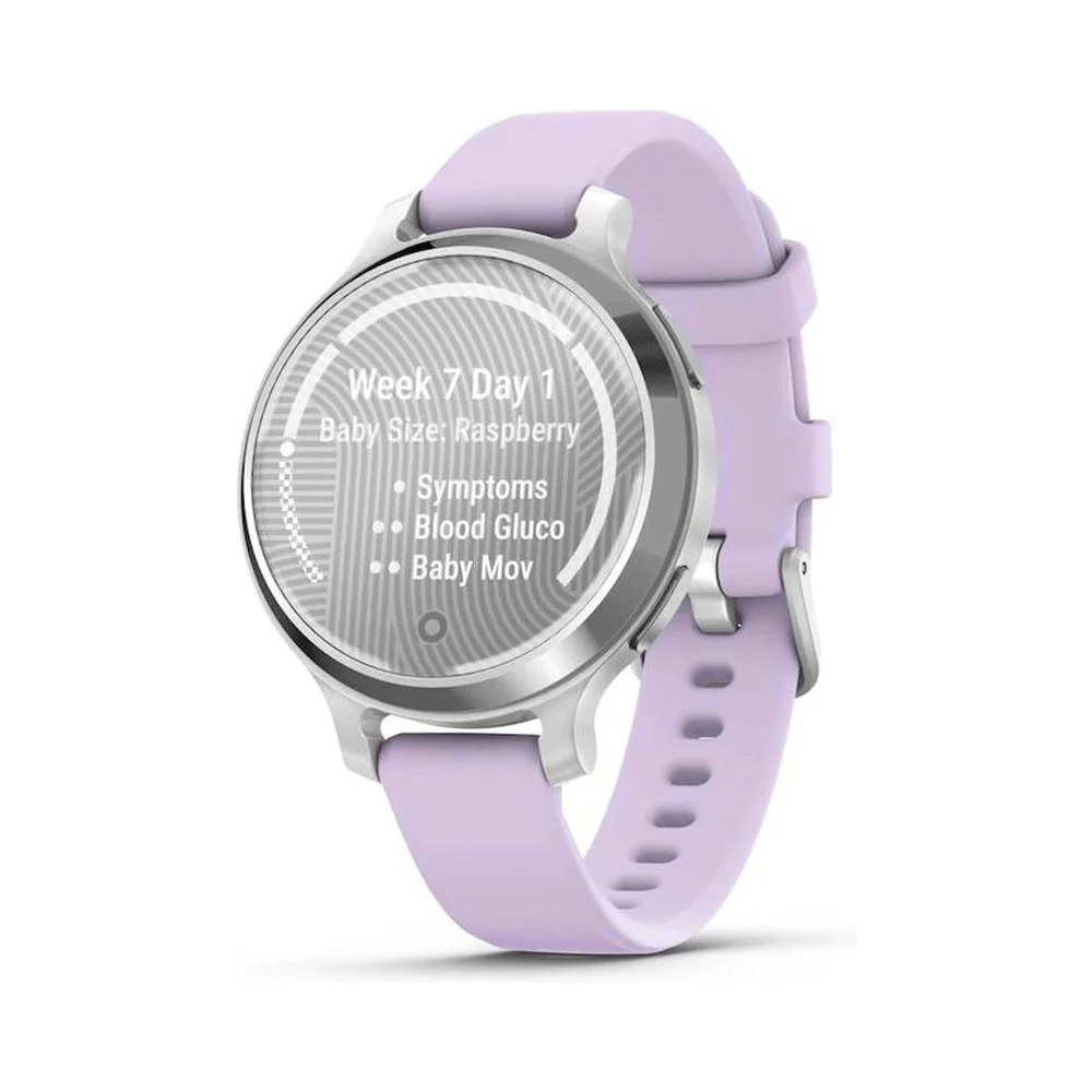 Garmin Lily 2 Active Silicone Band chytré hodinky Silver/Purple Jasmine