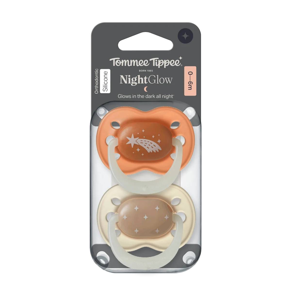 Tommee Tippee SIlikonový dudlík Night 0-6m 2 ks více barevných variant