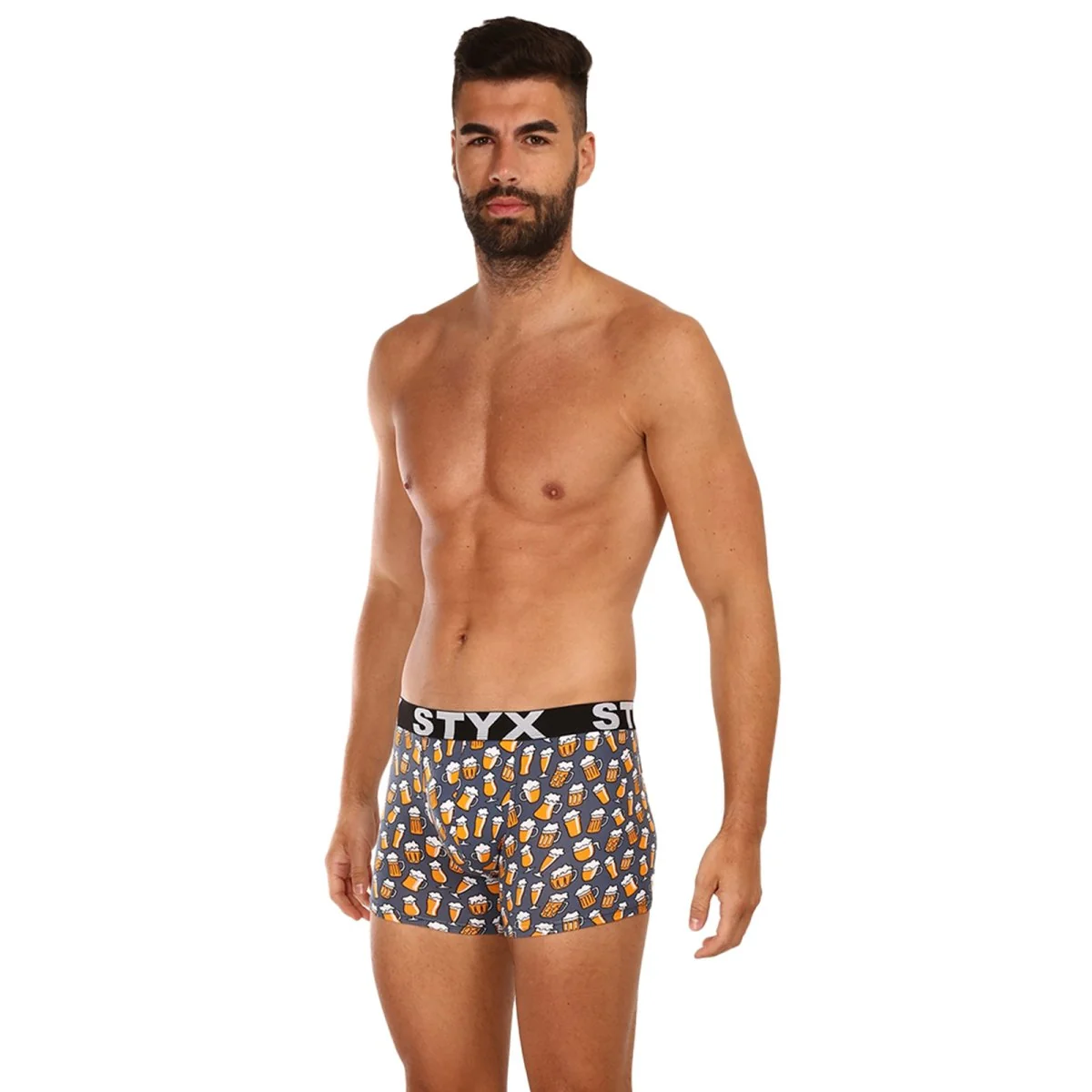 Styx Pánské boxerky long art sportovní guma pivo (U1357) S