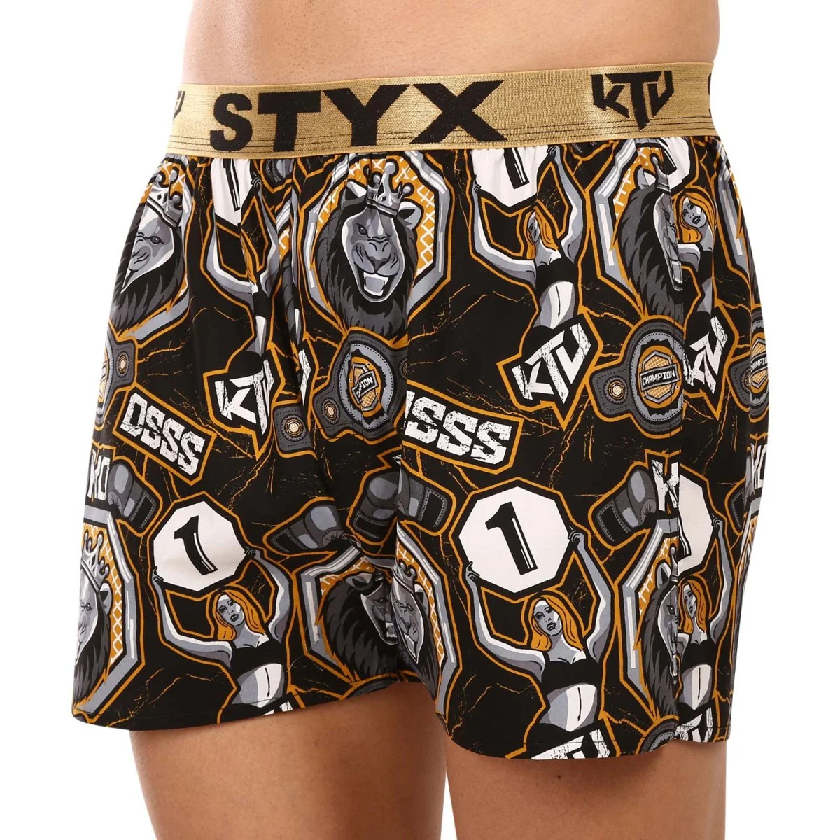 Styx 2PACK pánské trenky art / KTV sportovní guma (2BT1655) XL