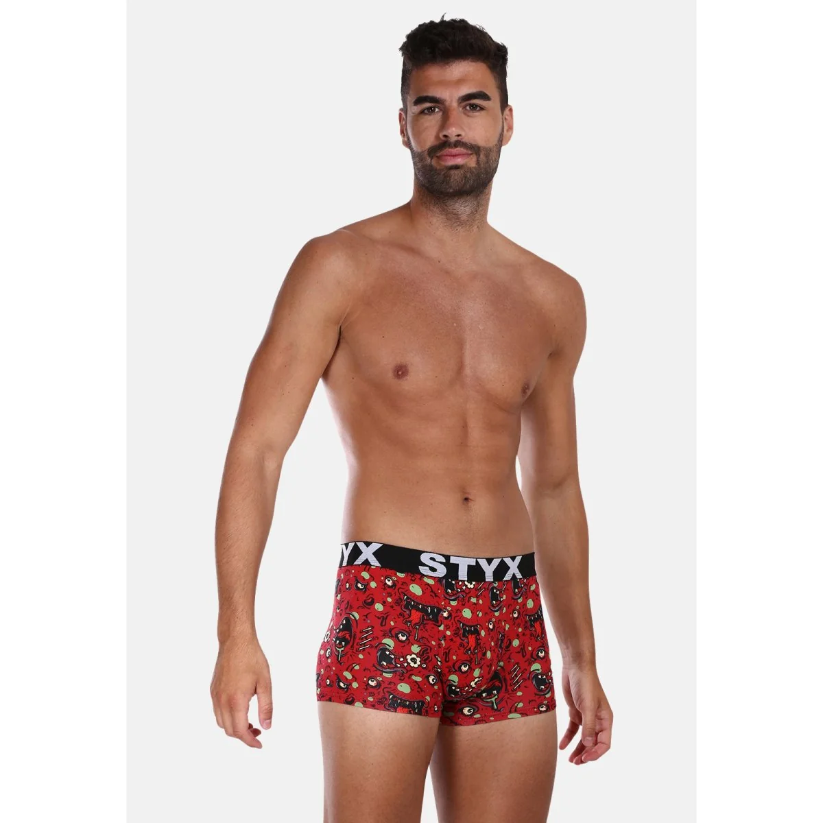 Styx Pánské boxerky art sportovní guma nadrozměr zombie (R1451) 4XL