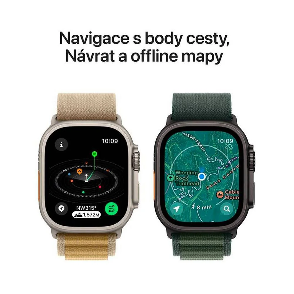 Apple Watch Ultra 2 49 mm M sport loop chytré hodinky black/dark green alpine