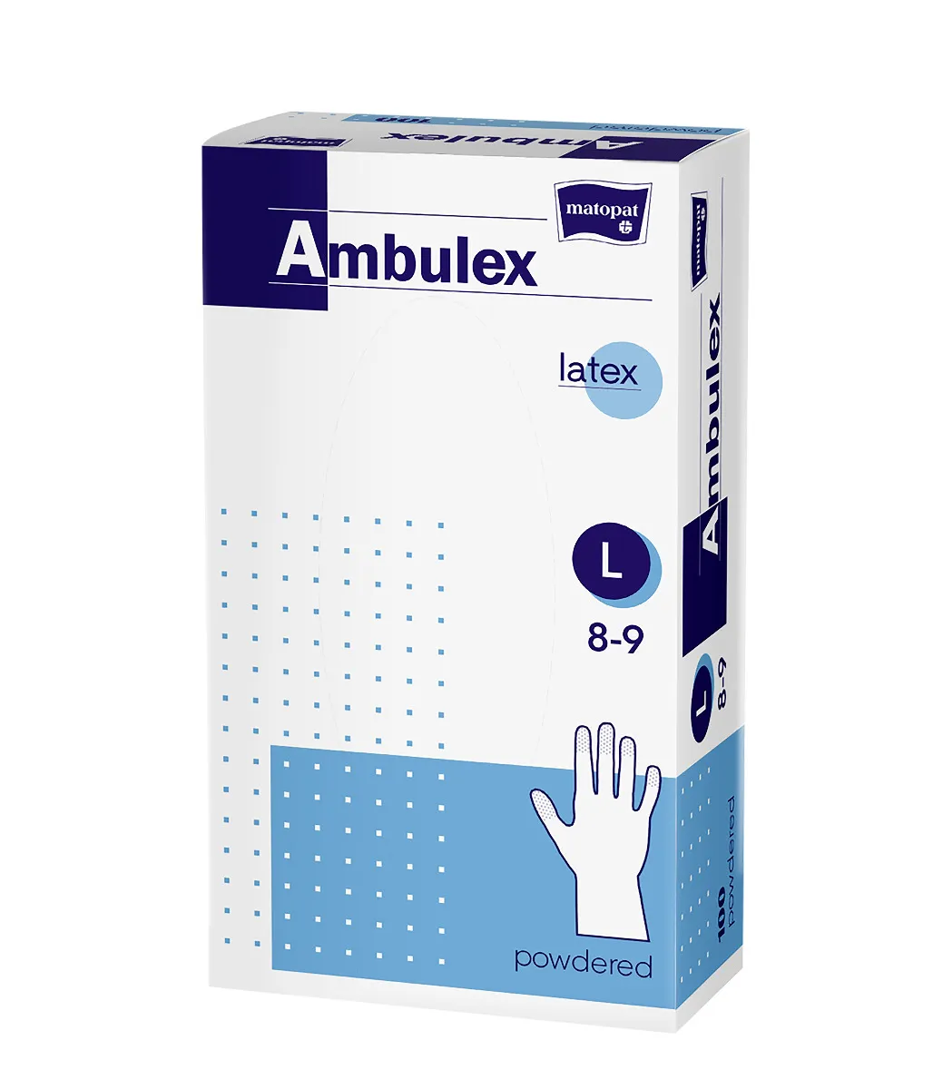 Ambulex Rukavice latexové jemně pudrované vel. L 100 ks