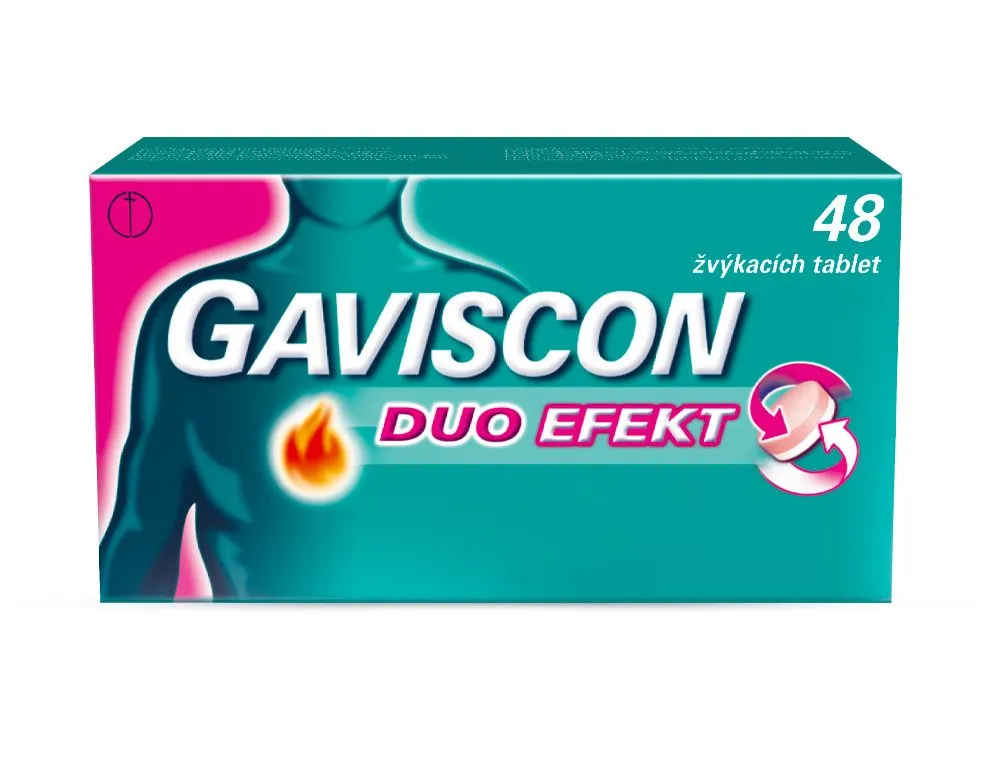 Gaviscon Duo Efect 48 žvýkacích tablet