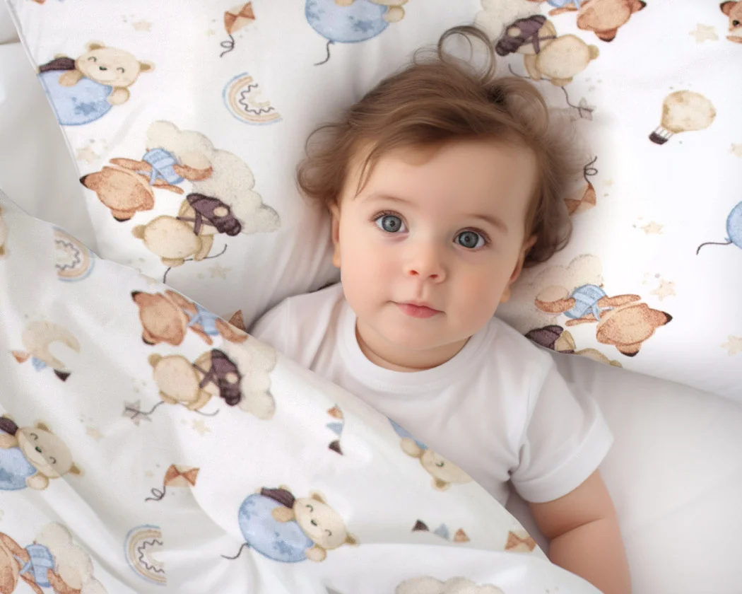 Baby Nellys Mantinel s povlečením do postýlky, 3D sada - Zábava s balónky